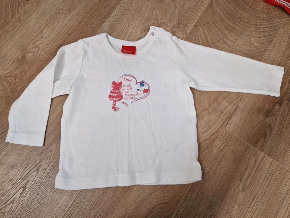 ESPRIT Langarmshirt Mädchen Gr. 68 weiß in Wassenberg