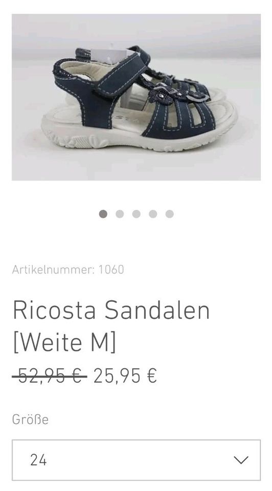 Neue Sandalen von Ricosta Gr. 23 24 25 26 33 ungetragen in Herzogenaurach