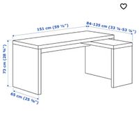 MALM Schreibtisch mit Ausziehplatte, weiß, 151x65 cm Rheinland-Pfalz - Andernach Vorschau