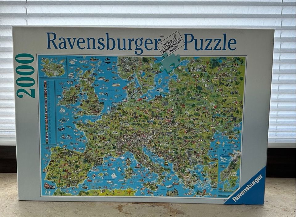 Puzzle Ravensburger 2000 Teile Nummer 166107 Europakarte in Bochum