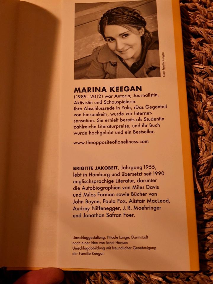 Das Gegenteil von Einsamkeit Marina Keegan in Sassenberg