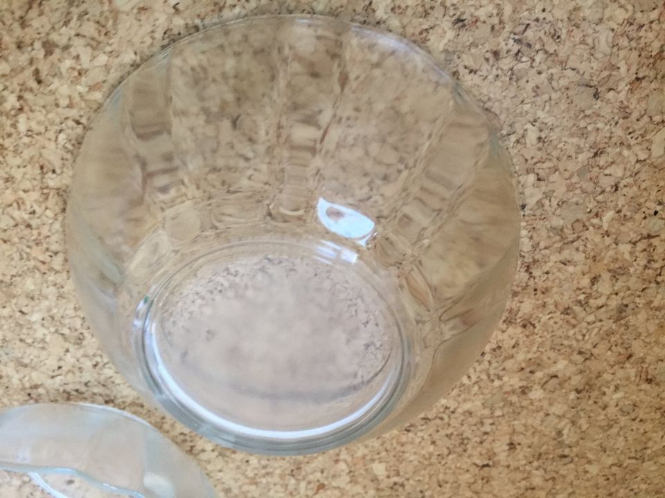 Glasschalen Dessert Schalen 12x5cm  Glas Muster in Perl