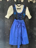 blaues Dirndl Gr.34 mit Bluse und Schürze Thüringen - Heldrungen Vorschau