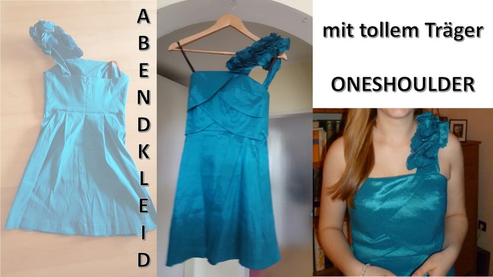 Dress To Impress Oneshoulder in petrol / türkis / grün blau glänz in Siegburg