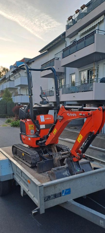 Kubota U10 1t Minibagger Microbagger Radlader Dumper mieten leihe in Hennef (Sieg)