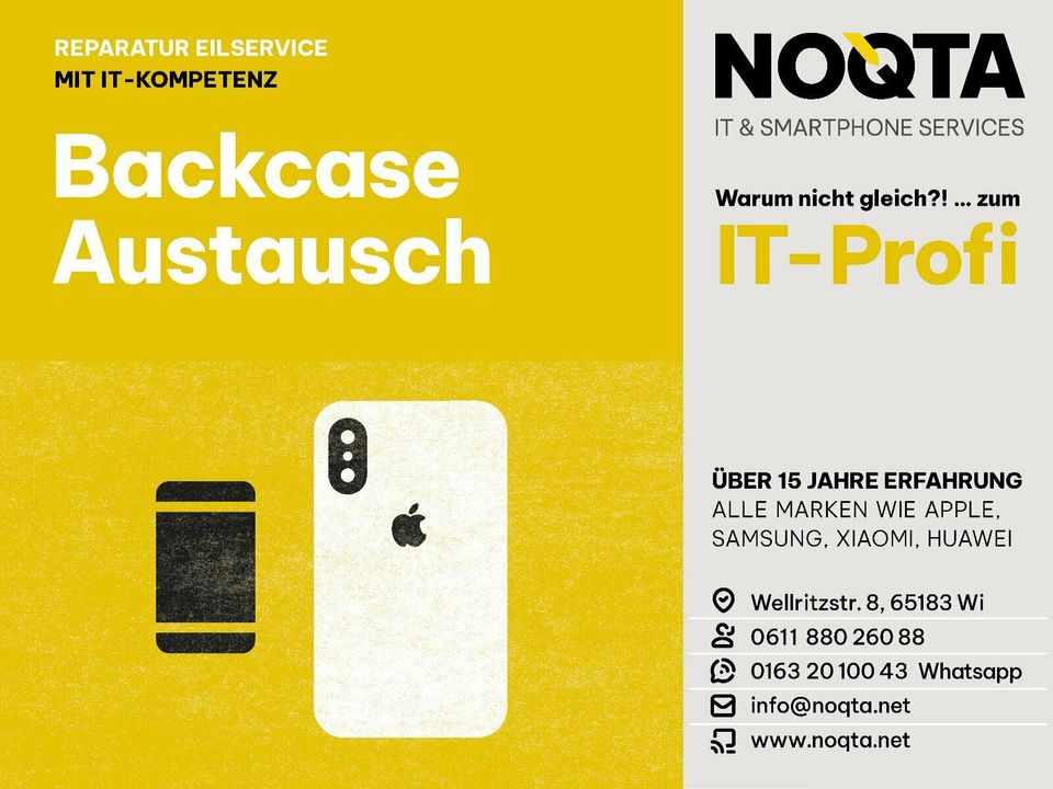 Apple iPhone 8 X / XR / XS Pro Max Backcover Reparatur Glas Bruch in Wiesbaden