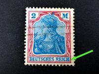 Briefmarke Deutsches Reich 2 Mark - Germania - Plattenfehler Baden-Württemberg - Oberstenfeld Vorschau