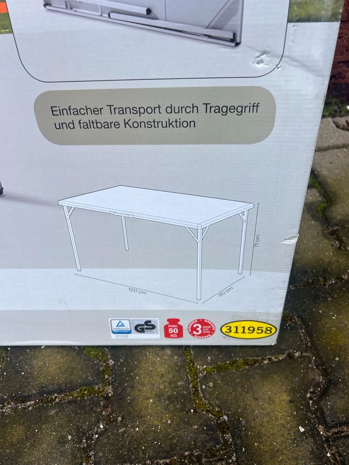 Camping Tisch aus Allu faltbar 120x80 in Mönchengladbach