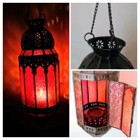 Orientalische Lampe, Hängelampe, rotes Glas, Metall, für Kerze Hamburg-Mitte - Hamburg Altstadt Vorschau