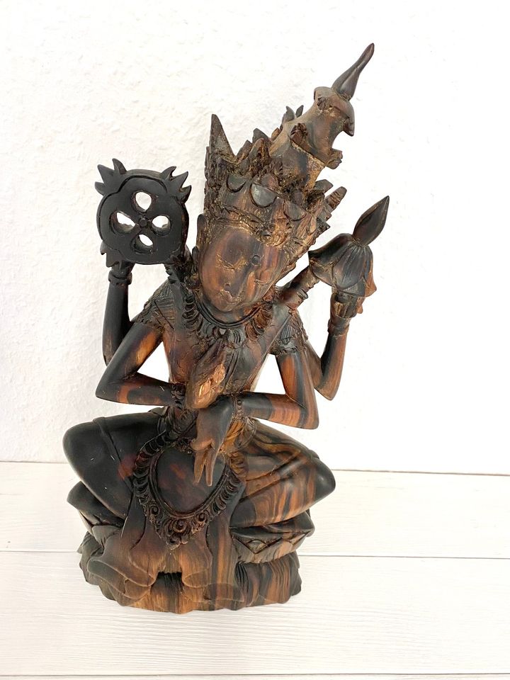 39cm asiatische Teakholz Schnitzerei Indonesien Figur Skultur in Verden