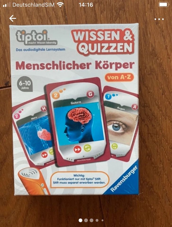 tiptoi Kartenspiel Quiz Menschlicher Körper NEU! in Niedersachsen - Zetel |  eBay Kleinanzeigen ist jetzt Kleinanzeigen