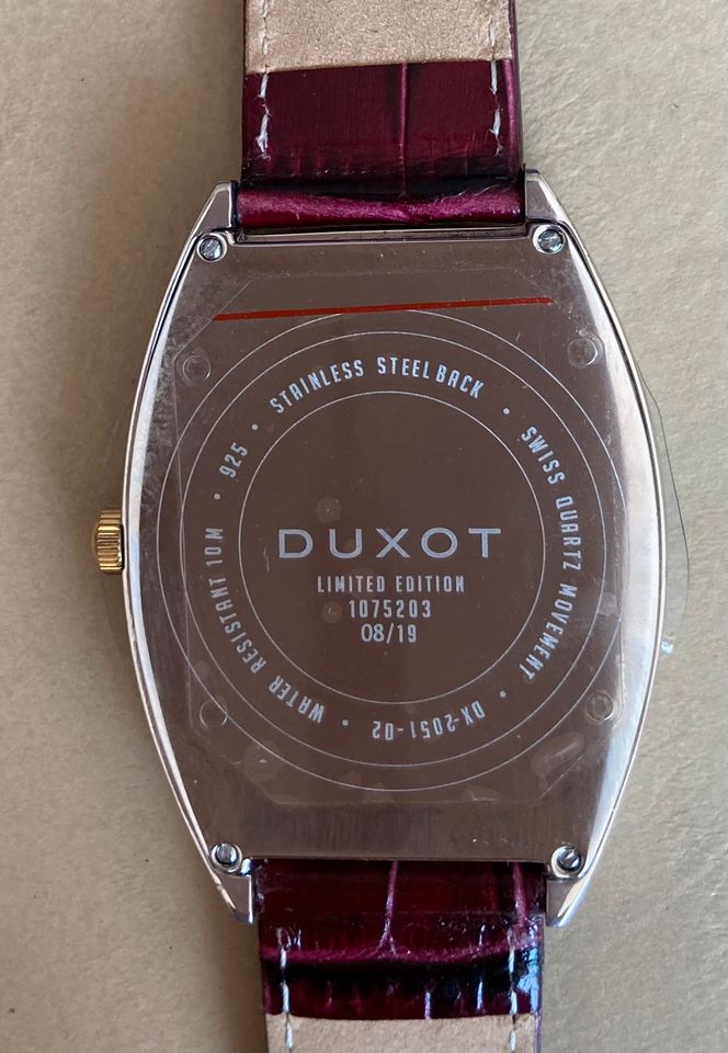 DUXOT Herren-Silberuhr 925, Quarz rot in Herdecke