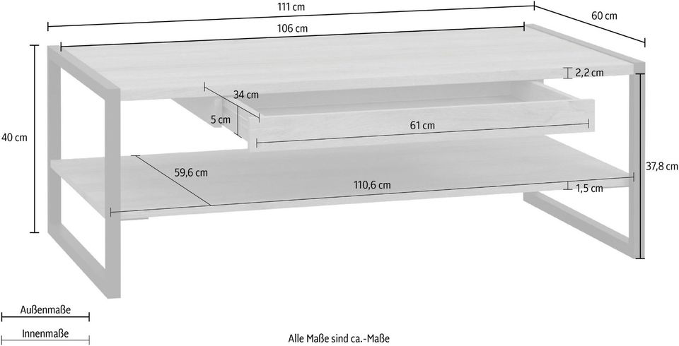 FORTE Couchtisch, Breite ca. 111 cm in Lübbecke 