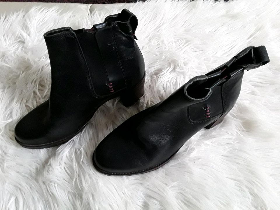 Maca Kitzbühel Leder Stiefel Stiefelette schwarz Gr.40 neu in Osloß