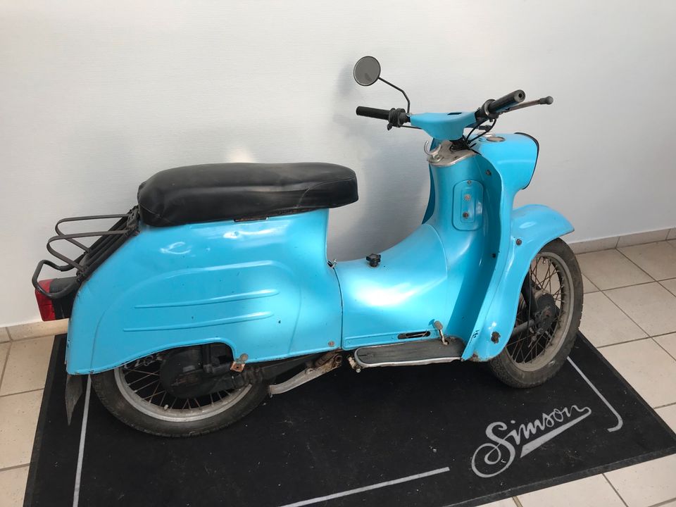 Simson KR51/1 Schwalbe Blau 1978 60km/h Papiere Versand Motor * in Calbe (Saale)