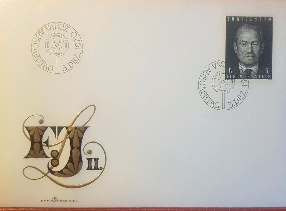 Ersttagsbrief Sonderbriefmarken Liechtenstein 1970 in Moers