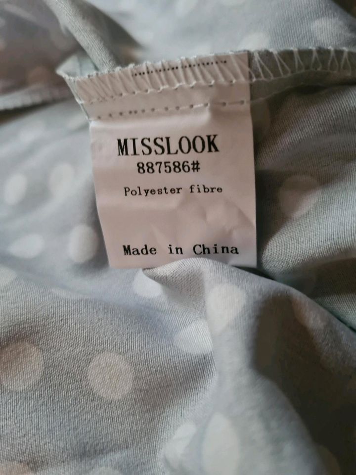 Hönger Kleid lang Volant weiß blau 48 NEU MISSLOOK TEXT LESEN! in Gotha