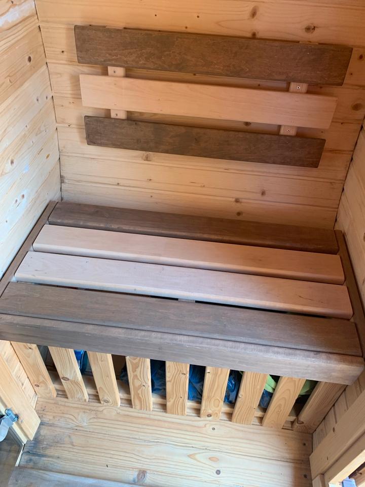 Fass-Sauna mit Vorraum 3,60м l. -2m B .Holz-Ofen Wasser Tank 50 l in Bad Driburg