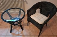 Rattan Bistro Set, Tisch und Stuhl schwarz, Natur Möbel Rheinland-Pfalz - Lutzerath Vorschau