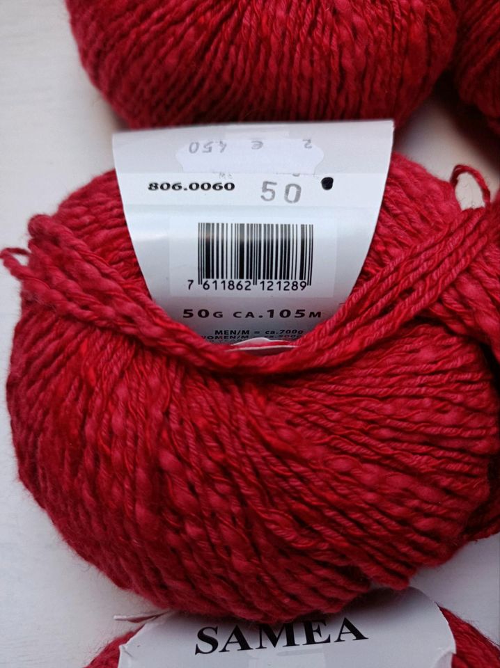 550 g Lang Yarns Samea Wolle rot Stricken  Häkeln in Weener