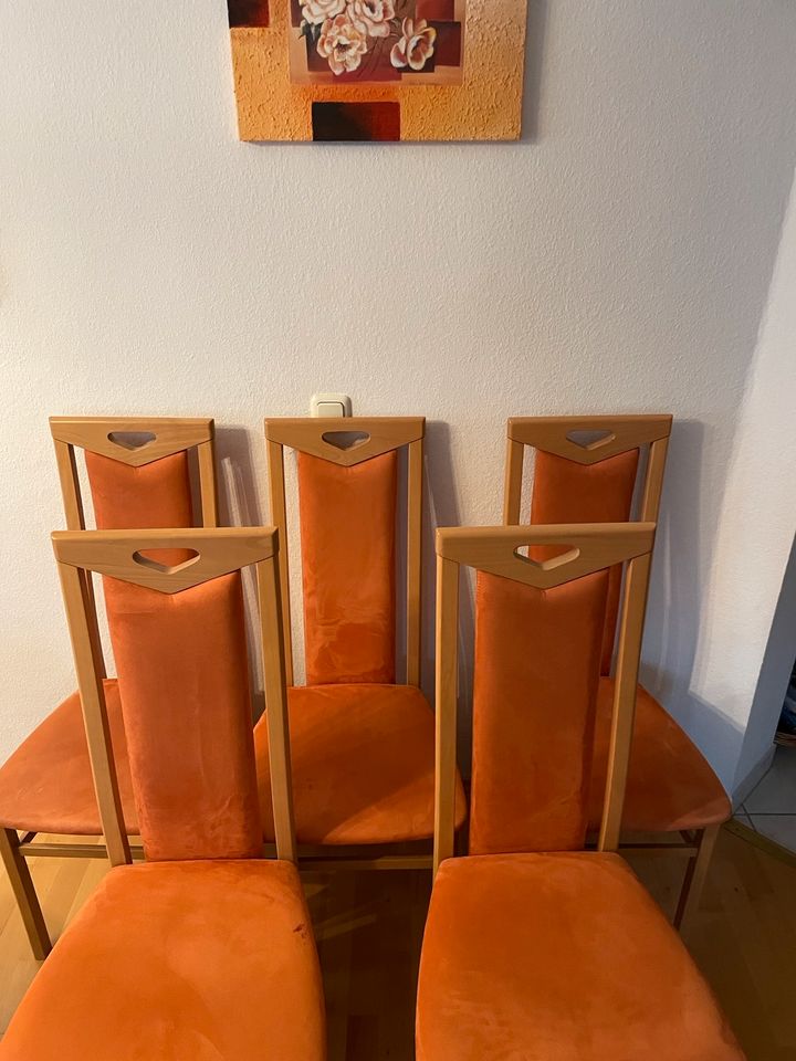 5er Set Stühle Buche Terracotta in Frankfurt am Main