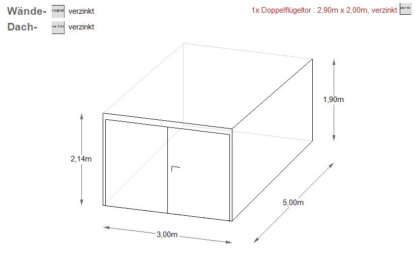 Blechgarage 3x5m Fertiggarage Schuppe Ratenzahlung möglich 14380! in Schwäbisch Hall