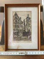 Original Radierung Rothenburg o.d.T. Kapellenplatz Willi Foerster Bayern - Colmberg Vorschau