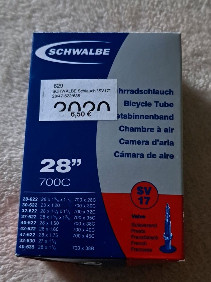 Fahrradschlauch Marke "Schwalbe" in Seegebiet Mansfelder Land