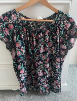 Street One Bluse Tunika Kurzarm schwarz rosa Blume Gr. L TOP Nordrhein-Westfalen - Olfen Vorschau