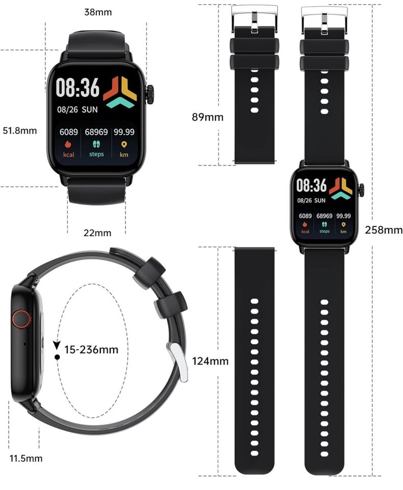 Smartwatch Fitnessuhr IP68 geeignet f. Android, Apple iOS NEU OVP in Hamburg