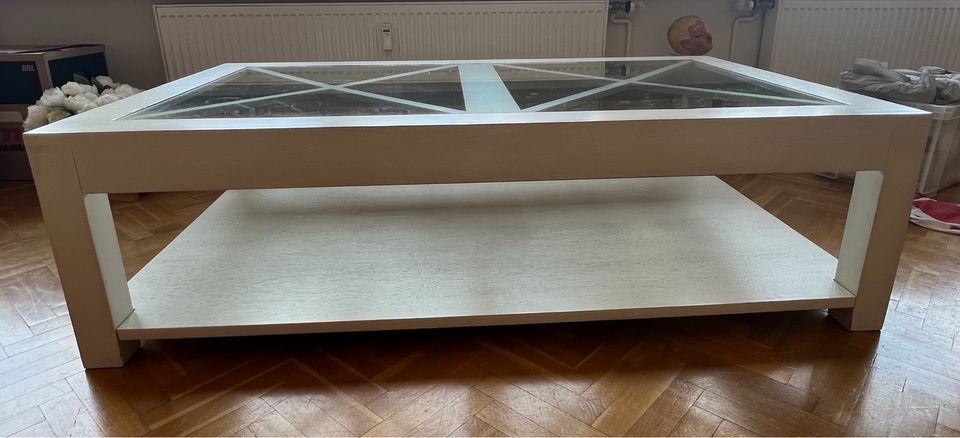 Tisch Wohnzimmertisch Holz weiß massiv teuer 150x89x43 in Aachen