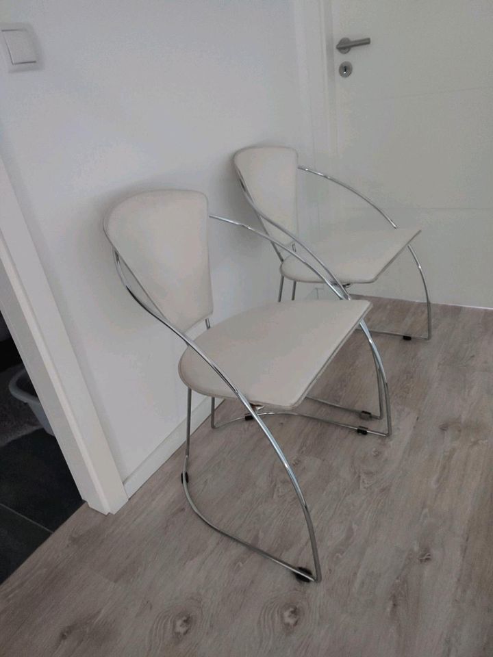 Küchenstühle Stühle weiß Chrom in Ostseebad Binz