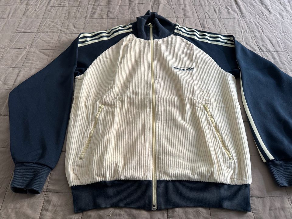 Adidas Original Velour Curderoy Jacke Gr S Dunkel Blau / Nature in München