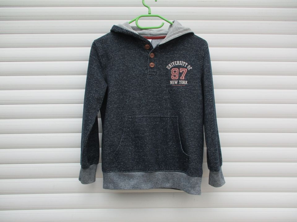 YIGGA Hoodie Kapuzenpullover grau meliert Junge 134 140 in Ravensburg