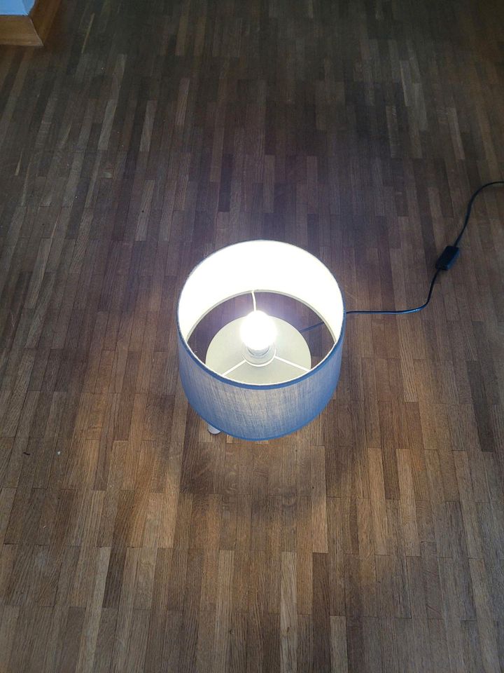 Schöne kleine Stehlampe mit grauem Lampenschirm in Griesheim