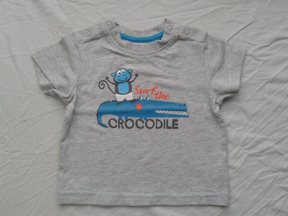 T-Shirt grau+Affe/Krokodil Gr. 68 Topomini neu in Dresden