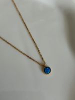 Halskette mit blauen Opal Stein, vergoldet Baden-Württemberg - Sandhausen Vorschau