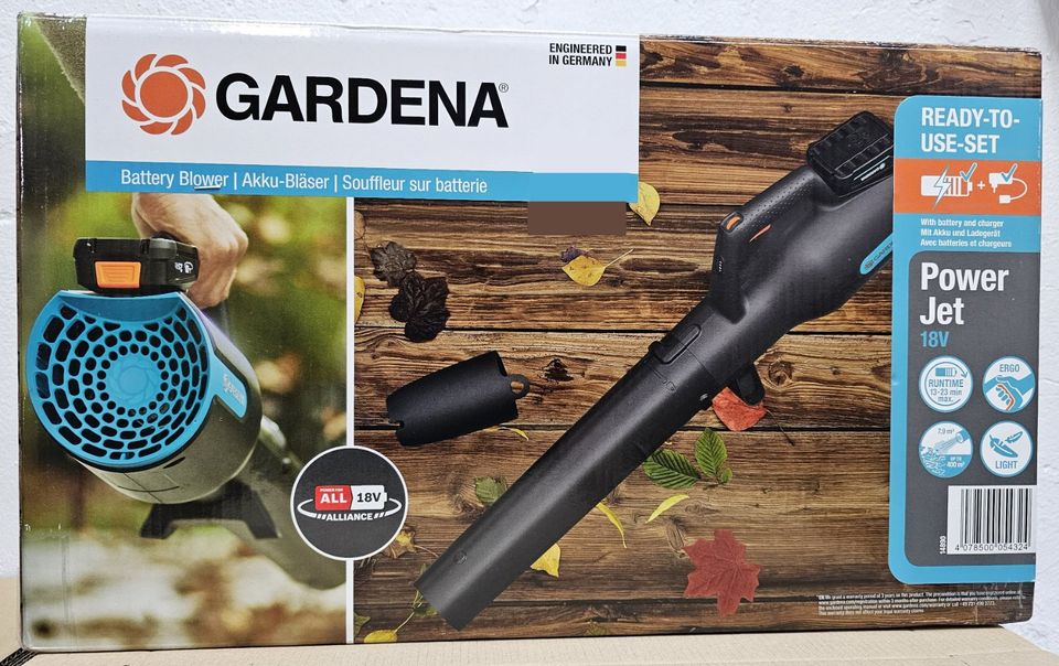 GARDENA 18V Akku-Gartenbläser 'PowerJet' mit Akku & Ladegerät NEU in Petkus