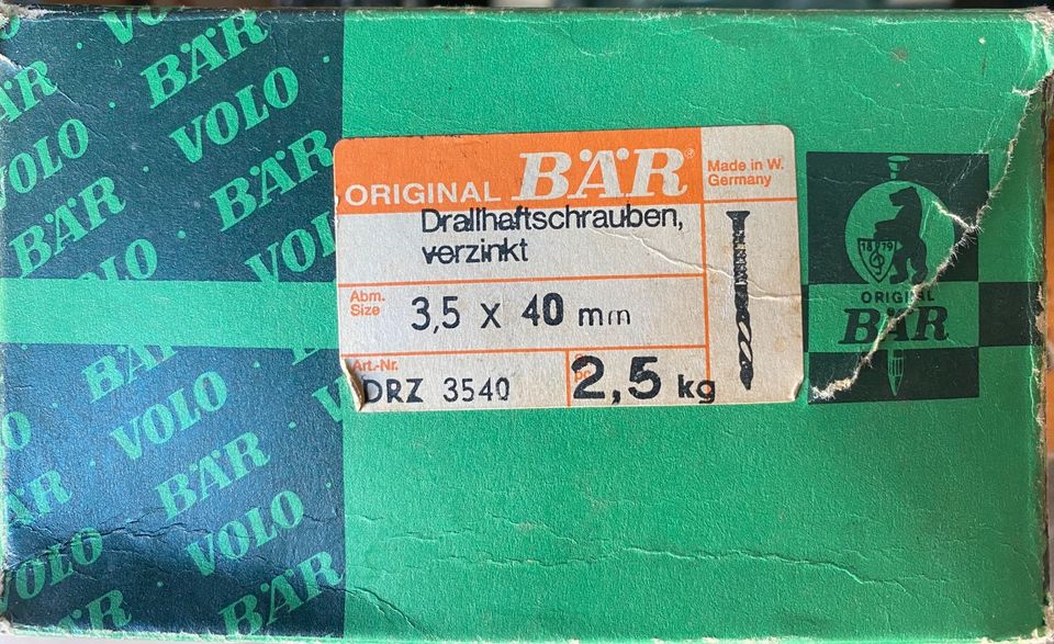 Original Bär Drallhaftschrauben verz.3,5x40 ca 1 kg in Wiesbaden