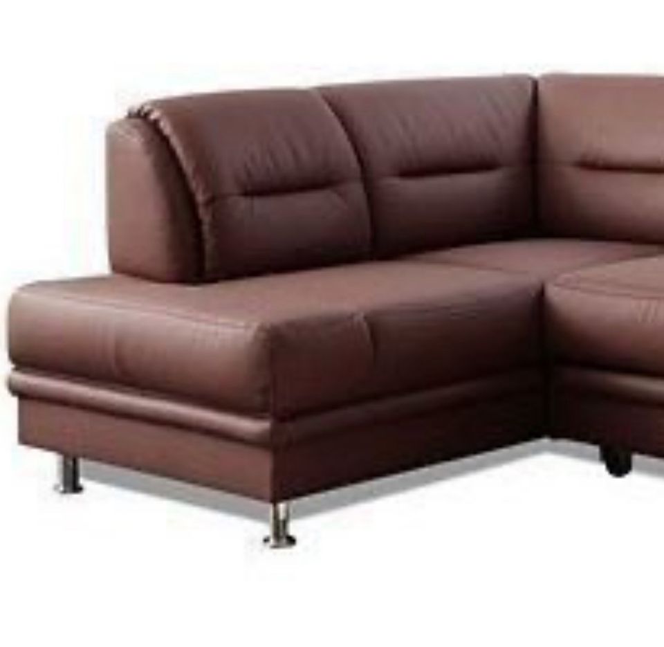 NEU ! Ecksofa Mailand K. Leder Kastanie ! Bett Couch in Löhne