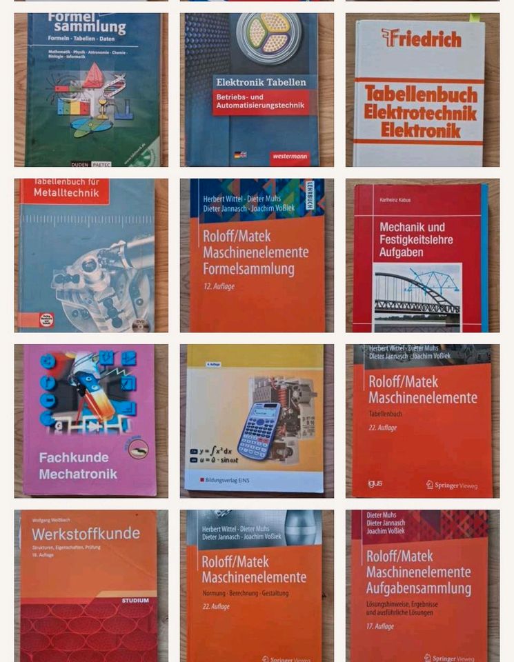 Verschiedene Lehrbücher für Mechatronik in Leipzig