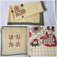 140x 140 Tischdecke Kariert Gelb Stickerei Landhaus Blumen Nordrhein-Westfalen - Neuss Vorschau