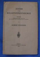 Original Albert Einstein Äther & Relativitätstheorie 1920 Leiden Hessen - Bad Soden am Taunus Vorschau