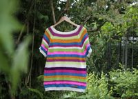 Gestrickter bunt gestreifter Sommerpulli Onesize 36-42 Bayern - Eichendorf Vorschau