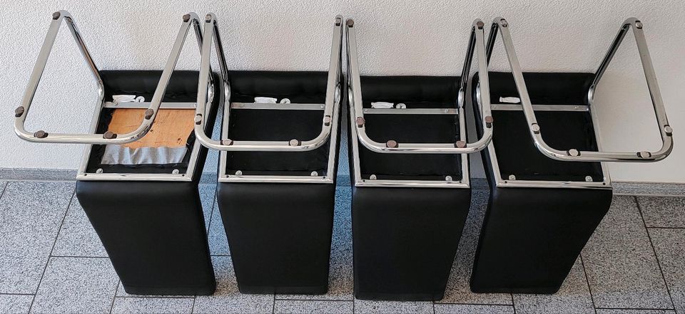 4 Stühle Schwingstühle Esszimmerstühle schwarz chrom in Wiesbaden