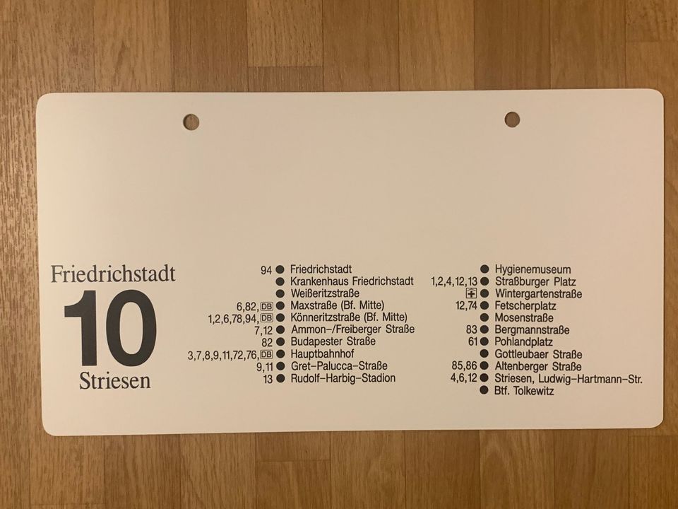 Seitenschild Straßenbahn Dresden Kunststoff in Dresden