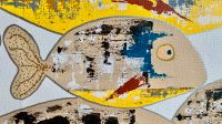 Bild Leinwand Groß Fisch Fischschwarm Abstrakt Acryl Unikat Schleswig-Holstein - Meddewade Vorschau