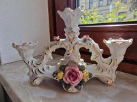 Dreiflammige Porzellan Kerzenständer mit Rosendekor  von Knopf Bremen - Woltmershausen Vorschau