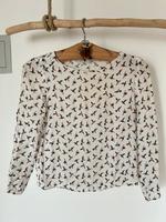 Mango Bluse Shirt top weiß s 36 Vögel Schwalben bunt Sommer Baden-Württemberg - Hilzingen Vorschau