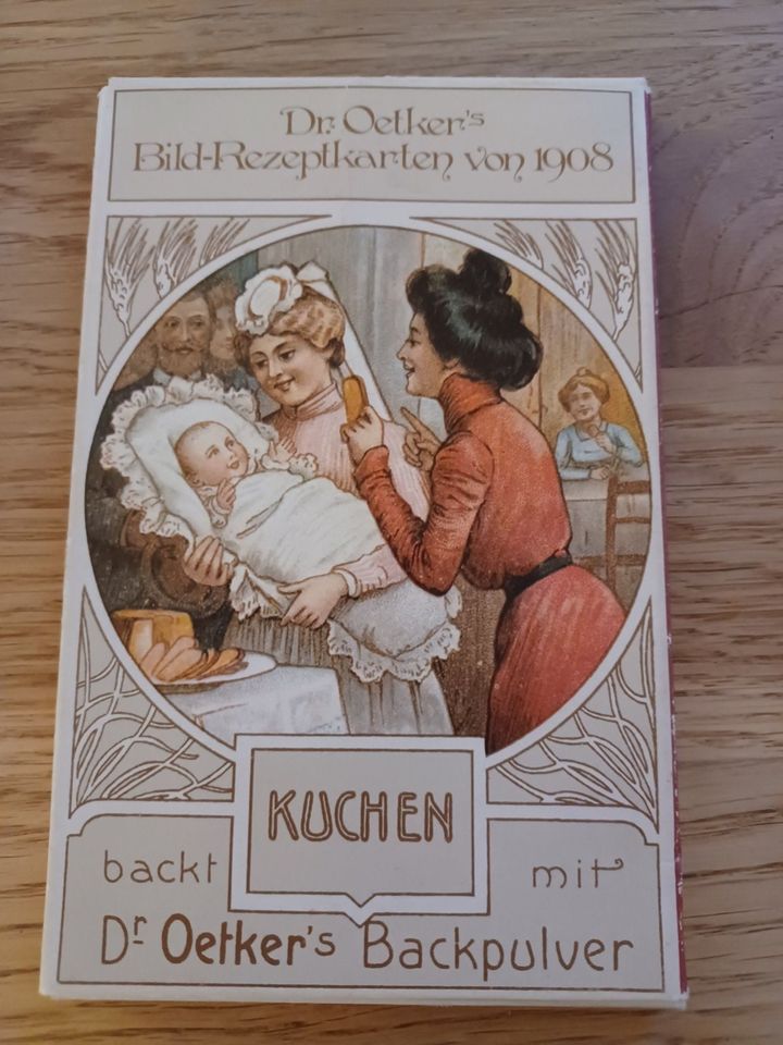 Dr. Oetker Bild-Rezeptkarten von 1908 in Stuttgart